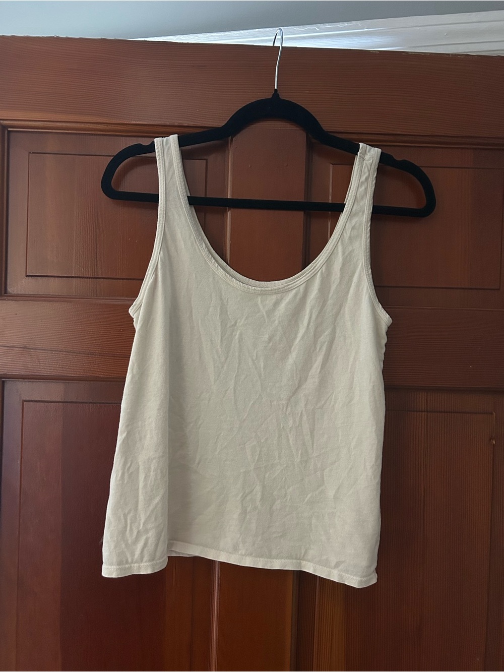 100% Organic Cotton Classic Women's Cream Tank Top - Sleeveless Scoop Neck